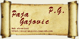 Paja Gajović vizit kartica